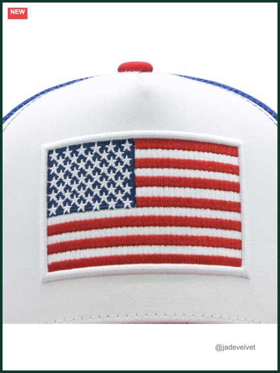 USA Flag Trucker Hat Adjustable Snapback Mesh Baseball Cap main image 6